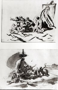Two sketches for The Raft of the Medusa, c.1819